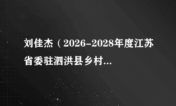 刘佳杰（2026-2028年度江苏省委驻泗洪县乡村振兴工作队队长、省人大常委会办公厅综合处处长）