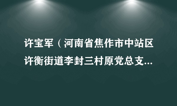许宝军（河南省焦作市中站区许衡街道李封三村原党总支书记、村委会主任）