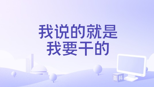 我说的就是我要干的