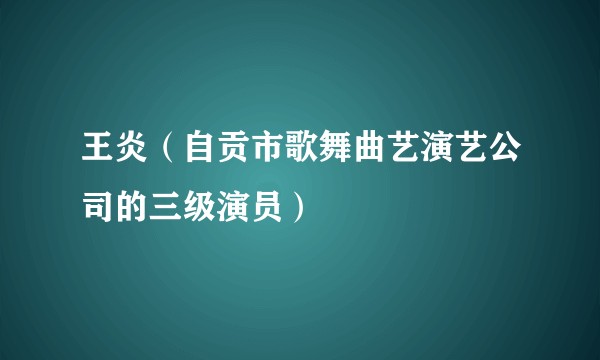 王炎（自贡市歌舞曲艺演艺公司的三级演员）