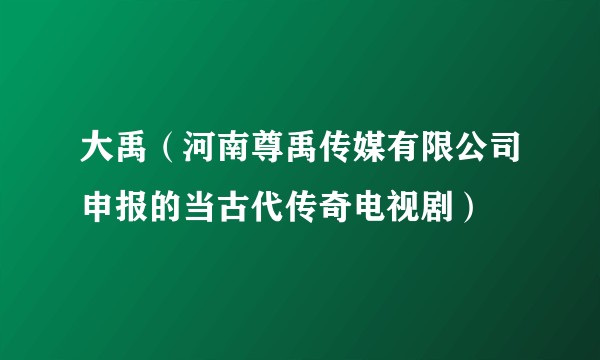 大禹（河南尊禹传媒有限公司申报的当古代传奇电视剧）