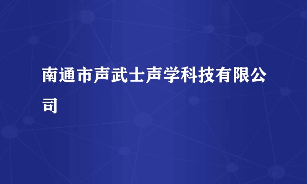 南通市声武士声学科技有限公司