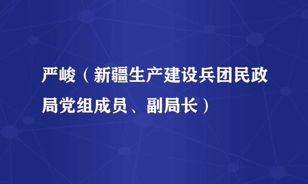 严峻（新疆生产建设兵团民政局党组成员、副局长）