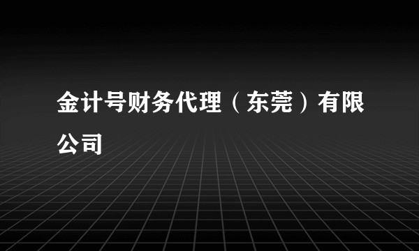 金计号财务代理（东莞）有限公司