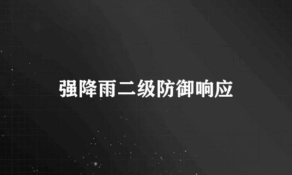 强降雨二级防御响应