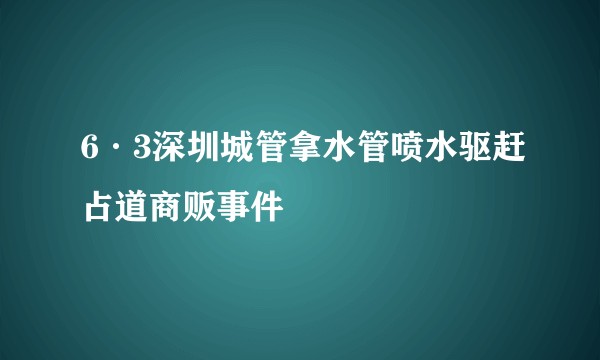6·3深圳城管拿水管喷水驱赶占道商贩事件