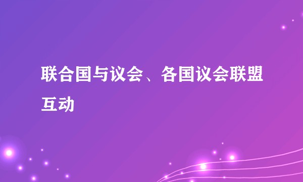 联合国与议会、各国议会联盟互动
