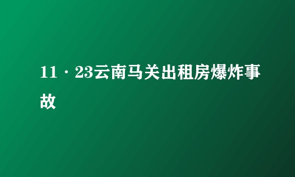 11·23云南马关出租房爆炸事故