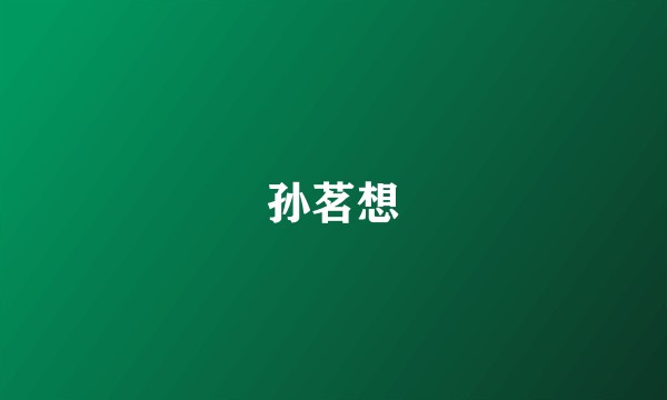孙茗想