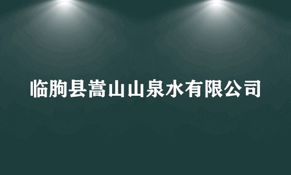 临朐县嵩山山泉水有限公司