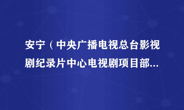安宁（中央广播电视总台影视剧纪录片中心电视剧项目部副主任）