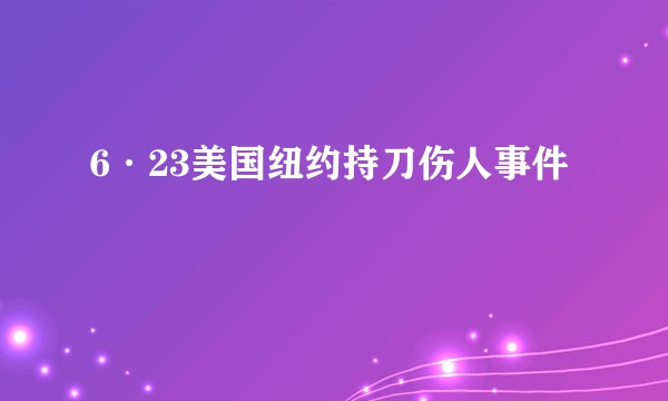 6·23美国纽约持刀伤人事件