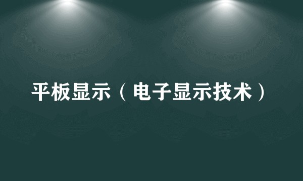 平板显示（电子显示技术）