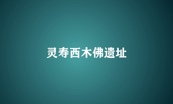 灵寿西木佛遗址