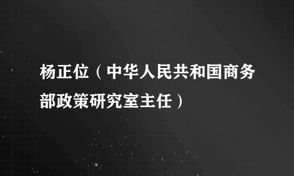 杨正位（中华人民共和国商务部政策研究室主任）