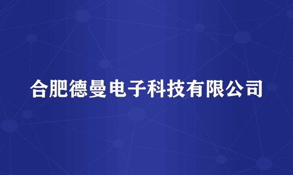 合肥德曼电子科技有限公司