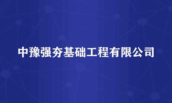 中豫强夯基础工程有限公司