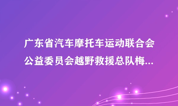 广东省汽车摩托车运动联合会公益委员会越野救援总队梅州救援中队