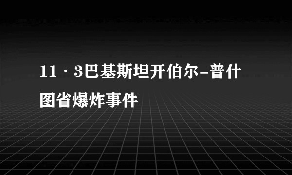 11·3巴基斯坦开伯尔-普什图省爆炸事件