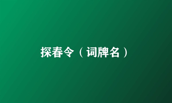 探春令（词牌名）
