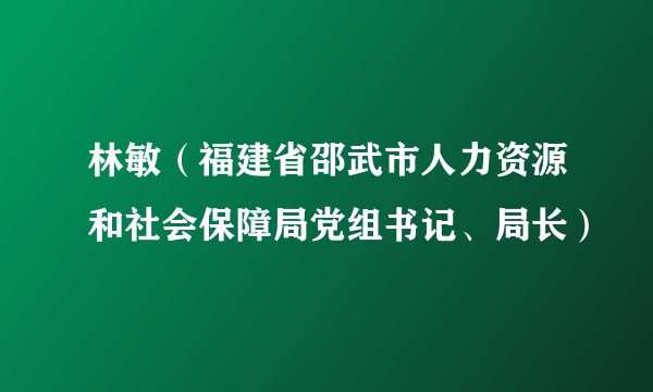 林敏（福建省邵武市人力资源和社会保障局党组书记、局长）