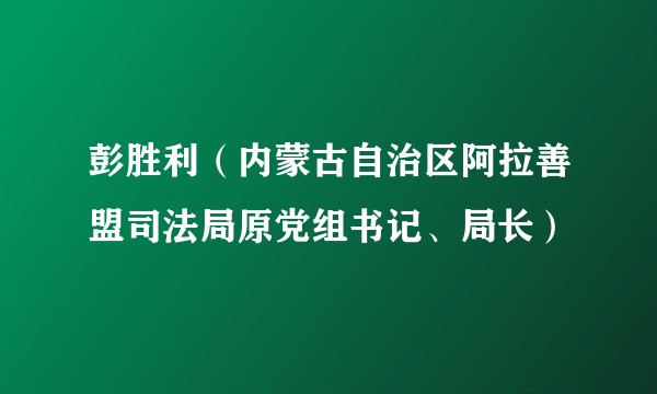 彭胜利（内蒙古自治区阿拉善盟司法局原党组书记、局长）