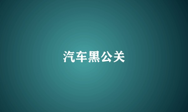 汽车黑公关