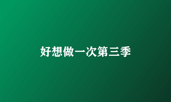 好想做一次第三季