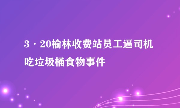 3·20榆林收费站员工逼司机吃垃圾桶食物事件