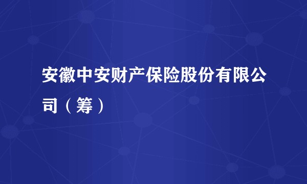 安徽中安财产保险股份有限公司（筹）