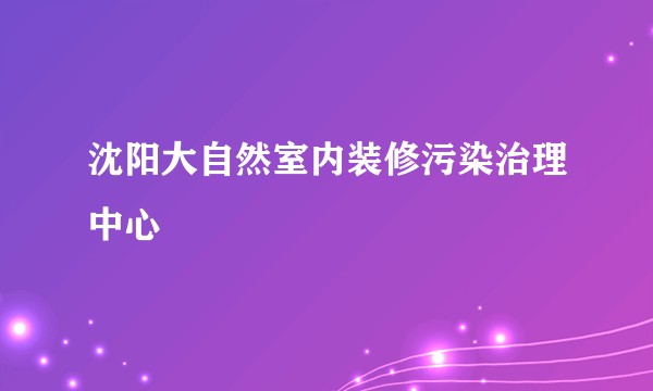 沈阳大自然室内装修污染治理中心