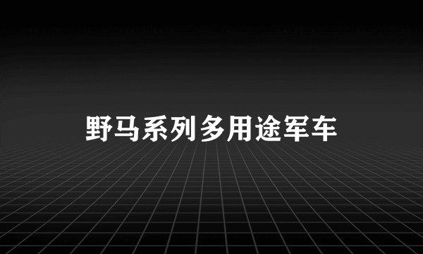 野马系列多用途军车