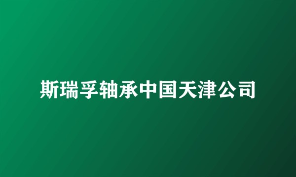 斯瑞孚轴承中国天津公司