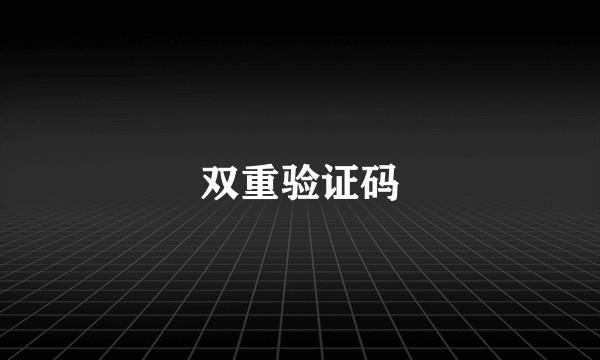 双重验证码