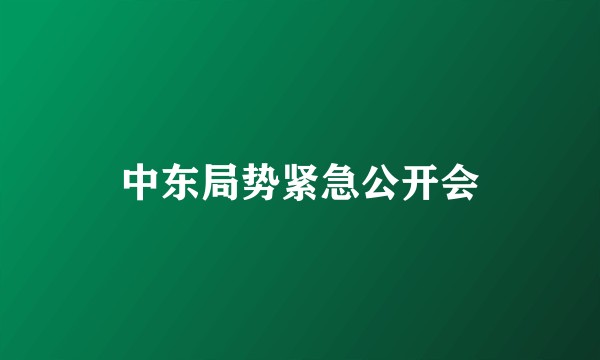 中东局势紧急公开会