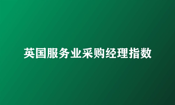 英国服务业采购经理指数