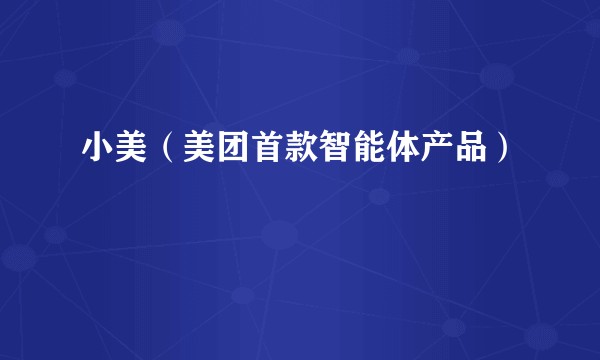 小美（美团首款智能体产品）