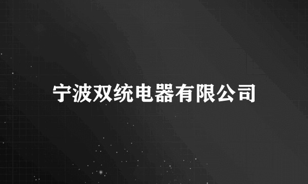 宁波双统电器有限公司