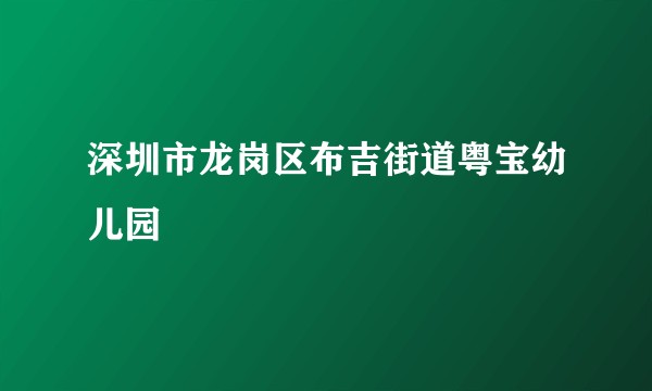 深圳市龙岗区布吉街道粤宝幼儿园