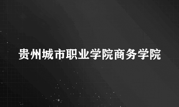 贵州城市职业学院商务学院