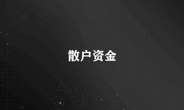 散户资金