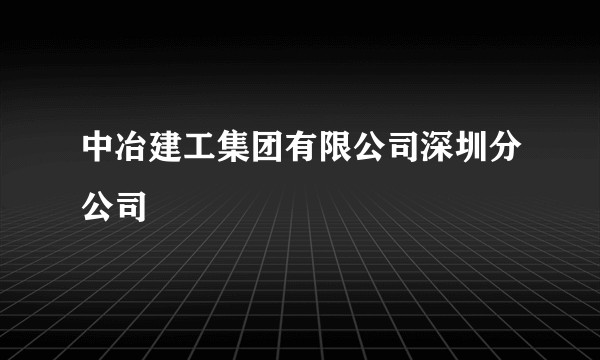 中冶建工集团有限公司深圳分公司