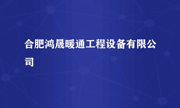 合肥鸿晟暖通工程设备有限公司