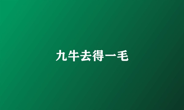 九牛去得一毛