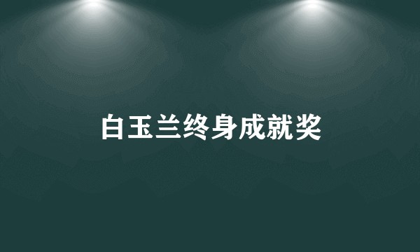 白玉兰终身成就奖