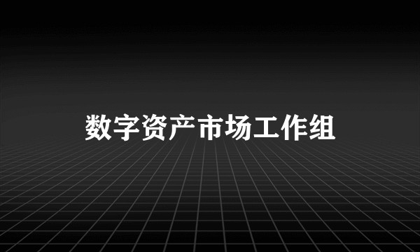 数字资产市场工作组