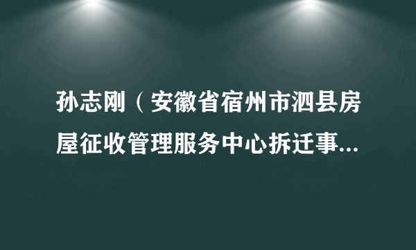 孙志刚（安徽省宿州市泗县房屋征收管理服务中心拆迁事务五所原所长）