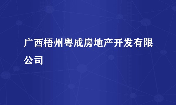 广西梧州粤成房地产开发有限公司