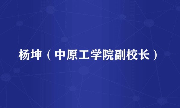 杨坤（中原工学院副校长）