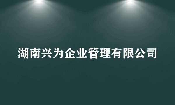 湖南兴为企业管理有限公司
